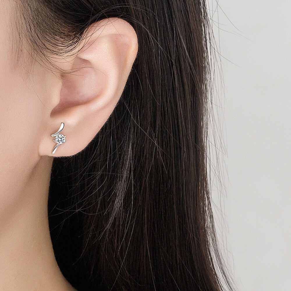 925 Sterling Silver Crystal Fashion Stud Earrings Women Girls Jewellery Gift UK