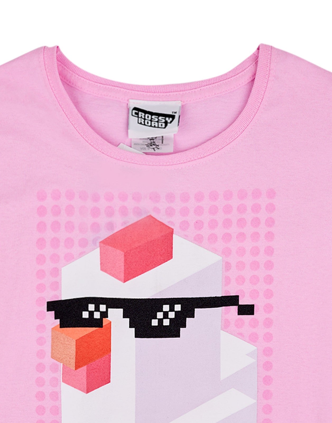 Crossy Road Short Sleeved T-Shirt | Girls Pink | Official Merch