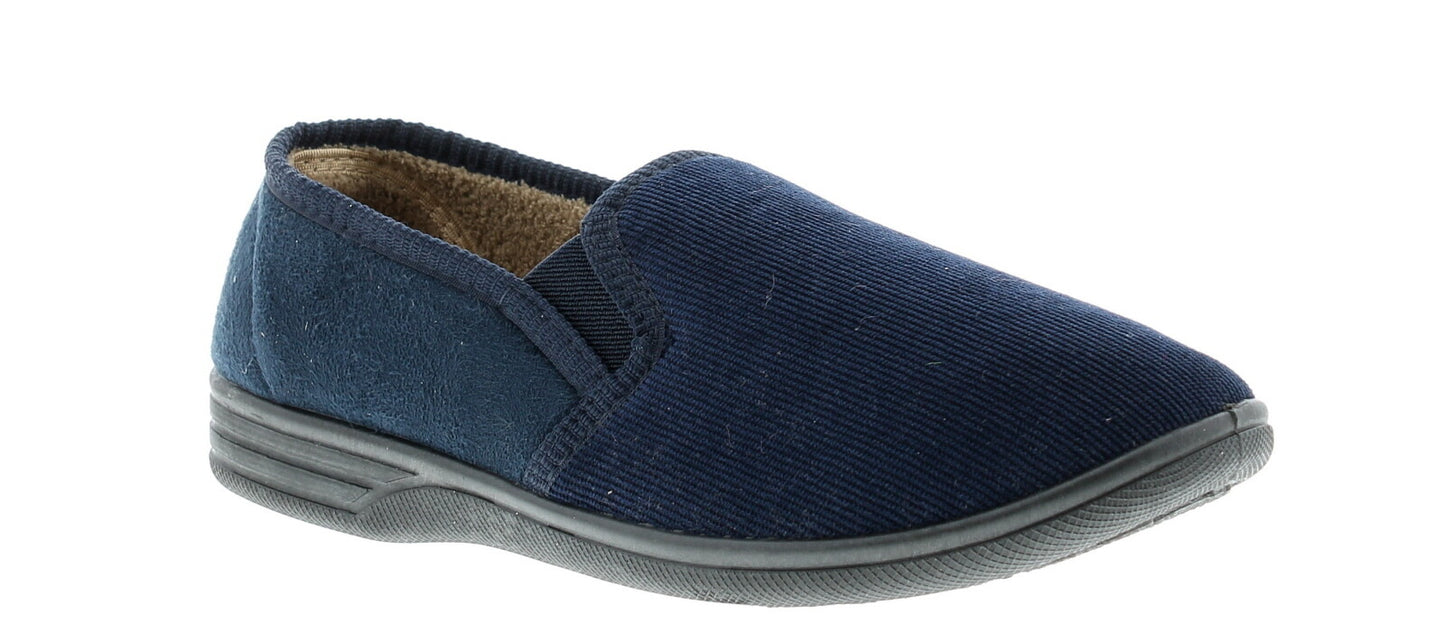 DR KELLER MENS SLIPPERS STRAP FLEECE UPPER WARM  CUSHIONED CASUAL SLIP ON SHOES