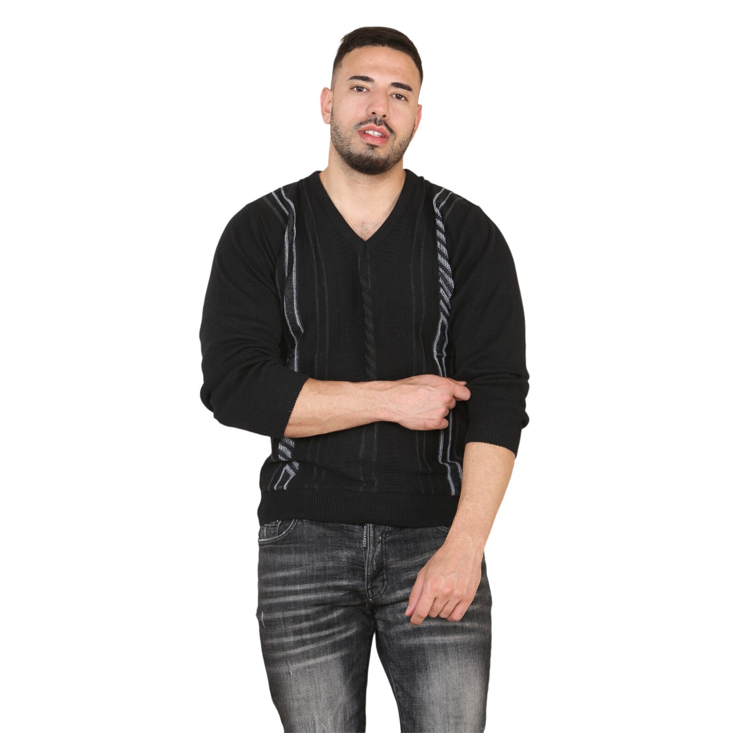 MENS AZTEC PATTERN CARDIGAN ZIP POCKET THICK WINTER WARM SWEATER KNITTED JUMPER