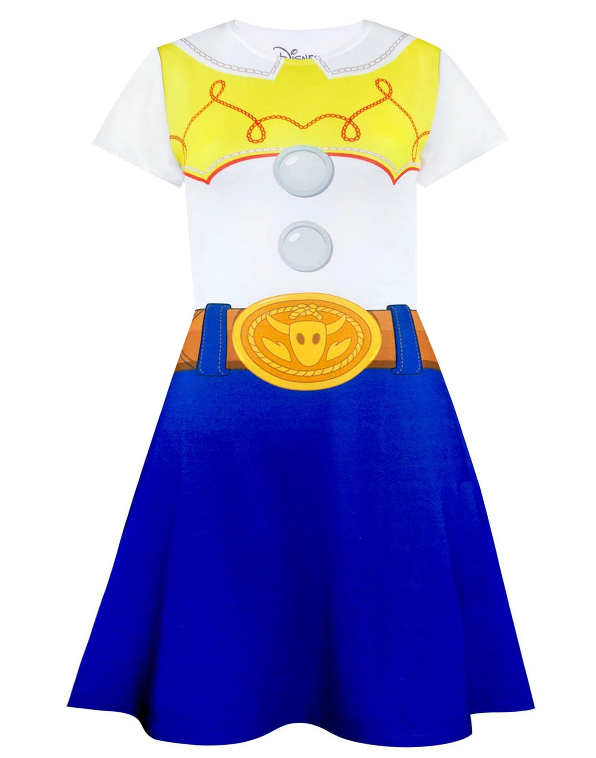 Disney Short Sleeve Skater Dress | Girls White | Official Merch