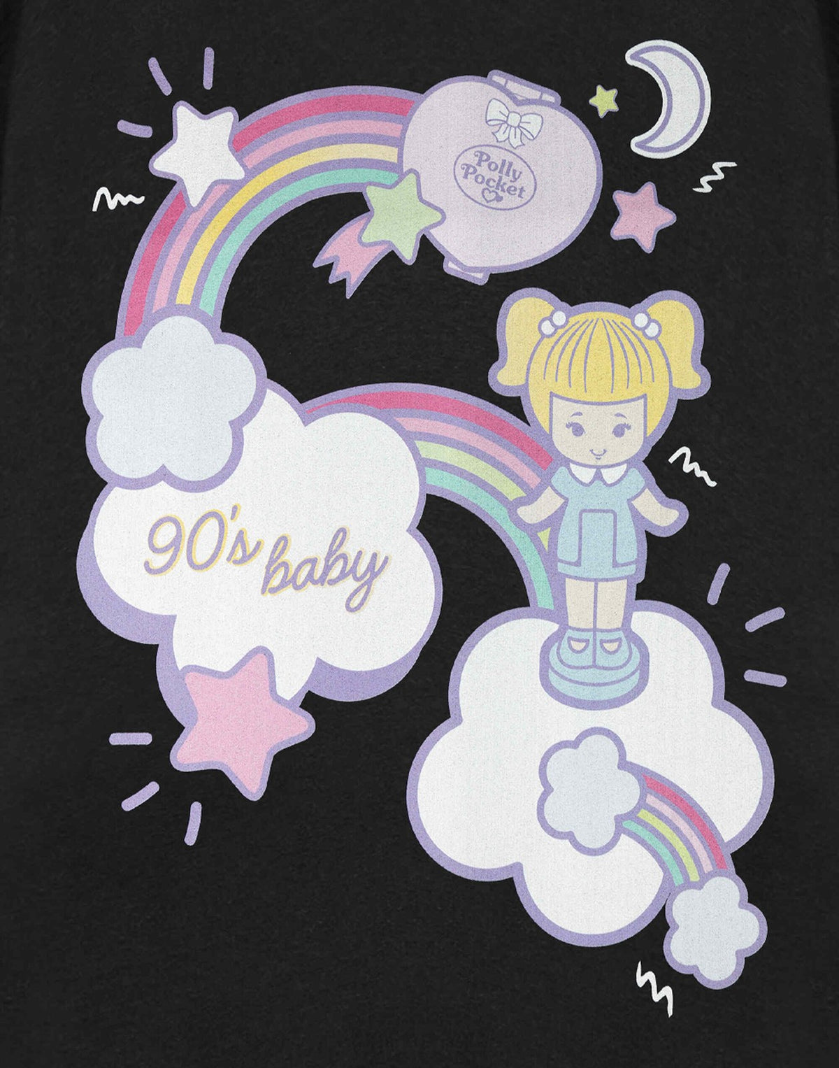 Polly Pocket Short Sleeved T-Shirt | Womens Black | Official Merch
