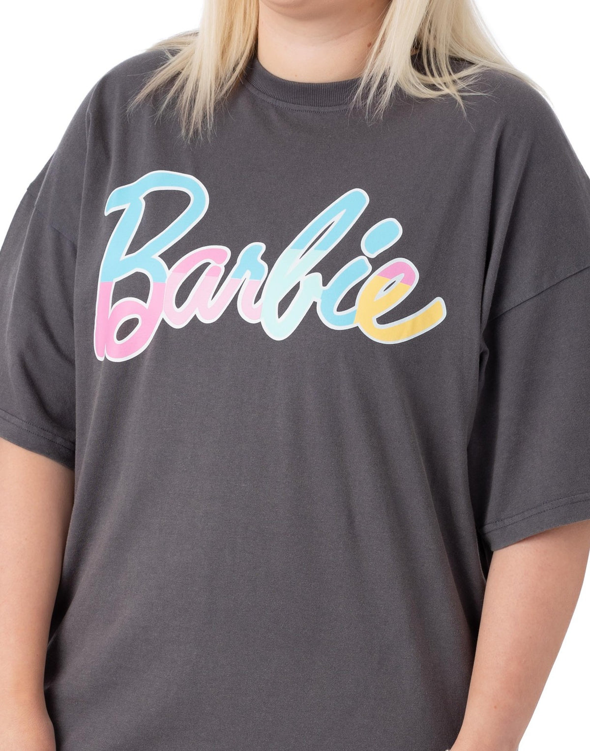 Barbie Short Sleeve Skater Dress | Womens Dark Grey | Official Merch