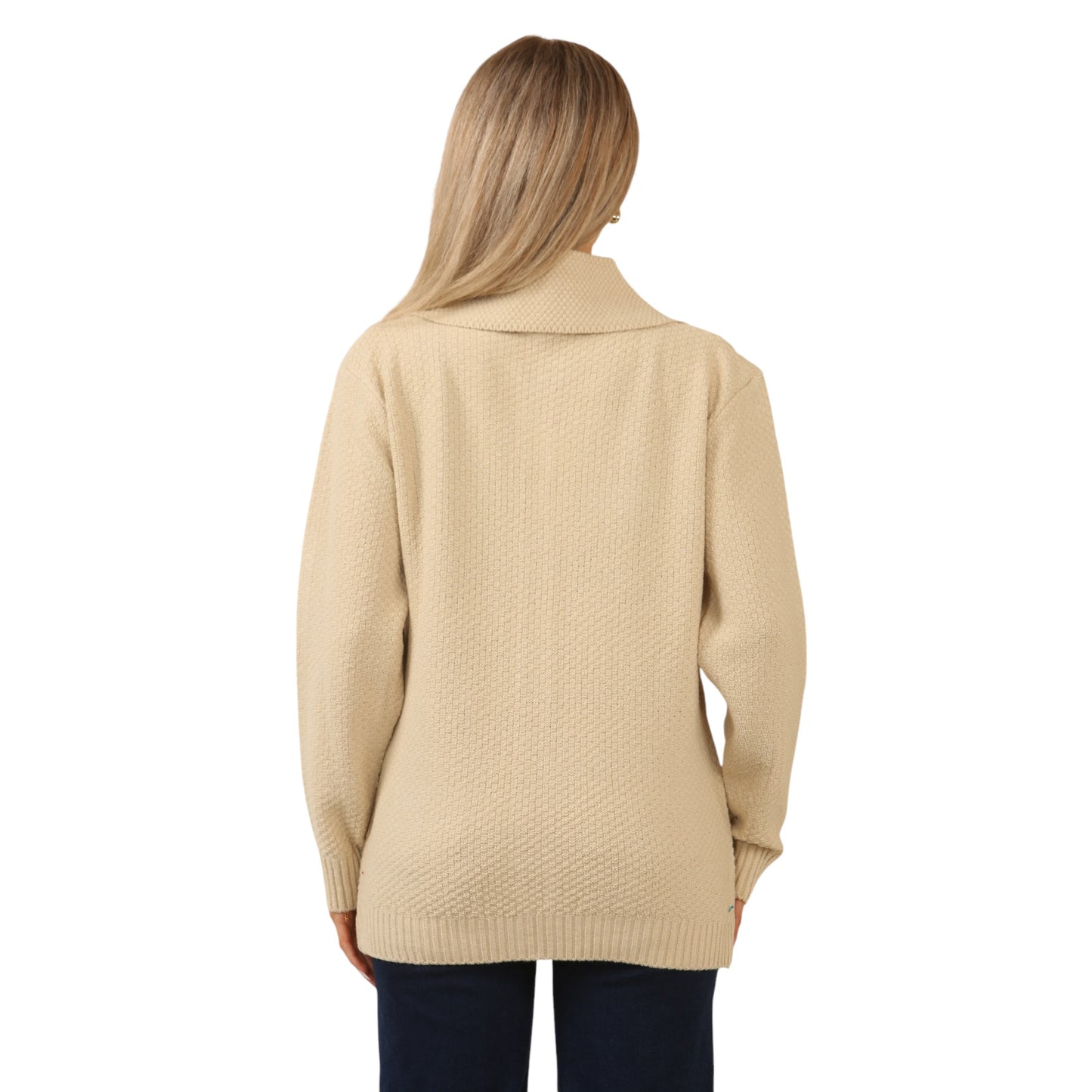 WOMENS ZIP UP CARDIGAN LADIES DIAMOND CABLE KNIT LONG SLEEVES SWEATER TOP JUMPER