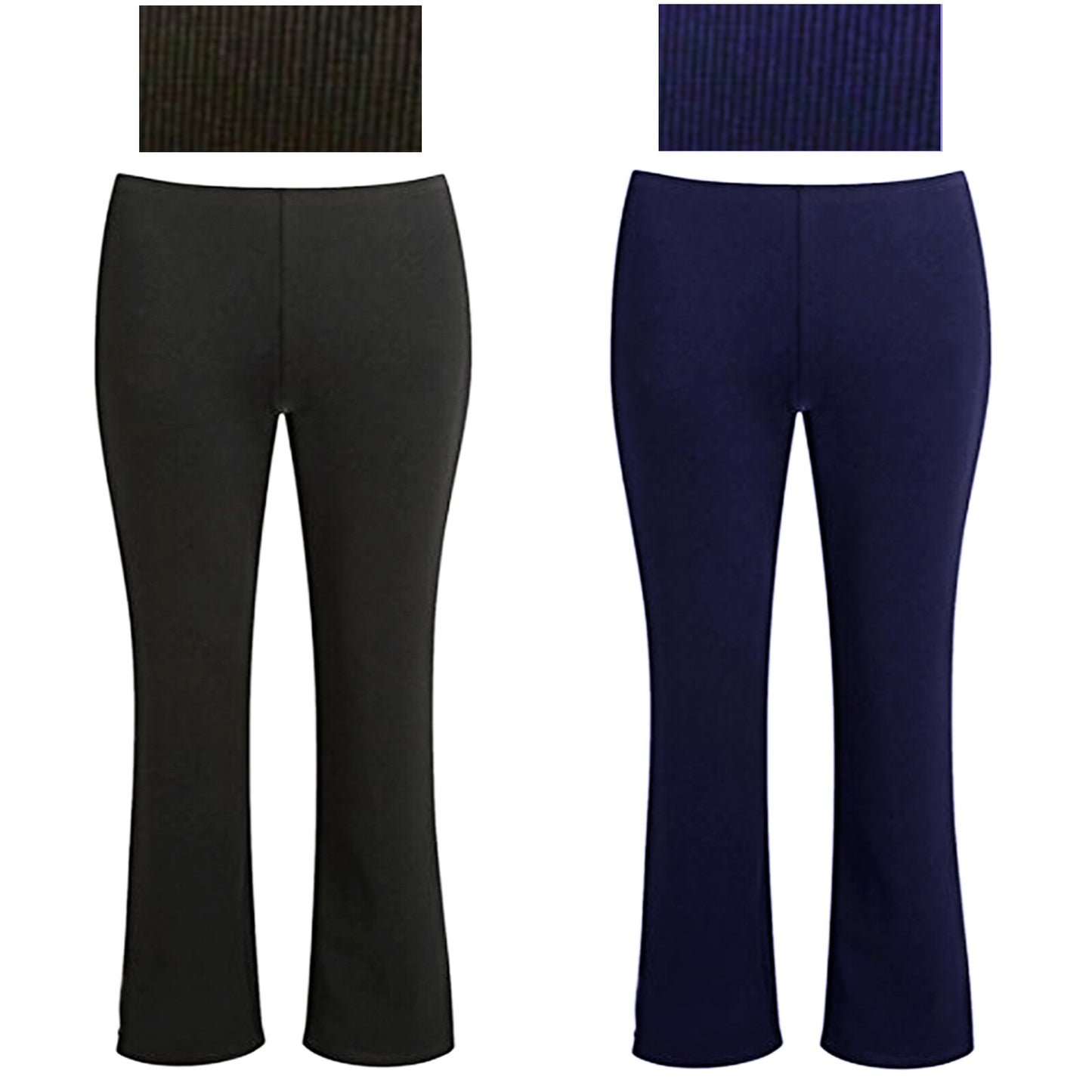 GIRLS SCHOOL TROUSER PULL ON FINELY RIBBED ELASTICATED WAIST BOOTLEG BOTTOM PANT