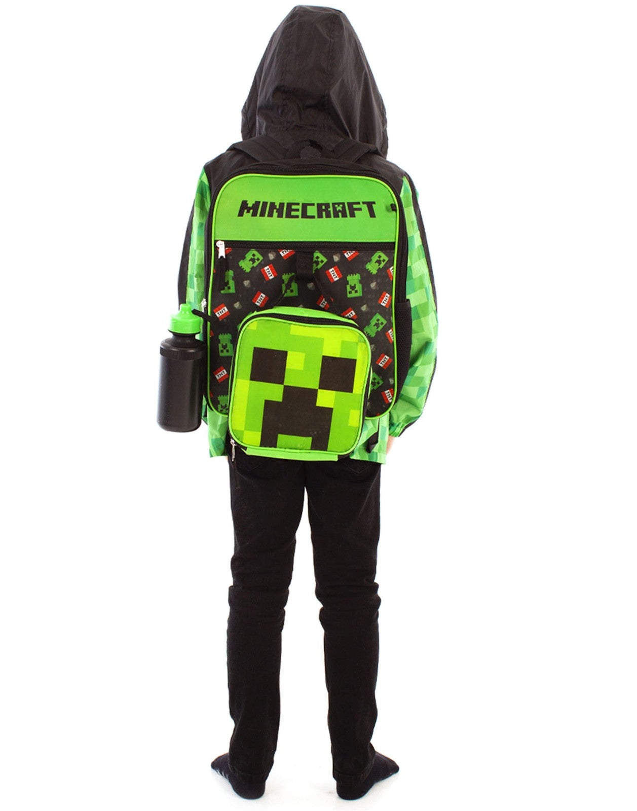 Minecraft 5 Piece Backpack Set | Boys Black Gaming | Official Merch