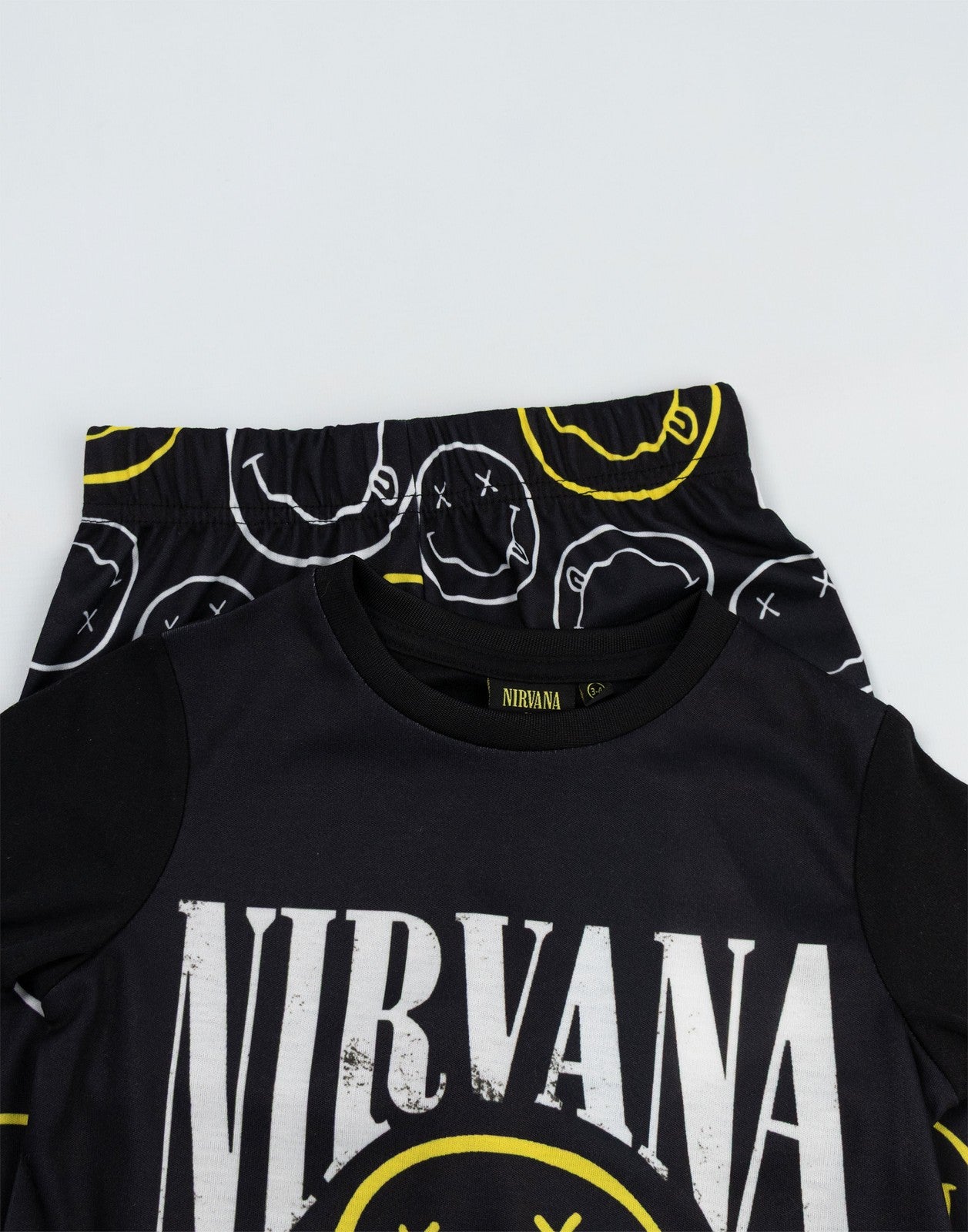 Nirvana Long Sleeve Long Leg Pyjama Set | Unisex Kids Black | Official Merch