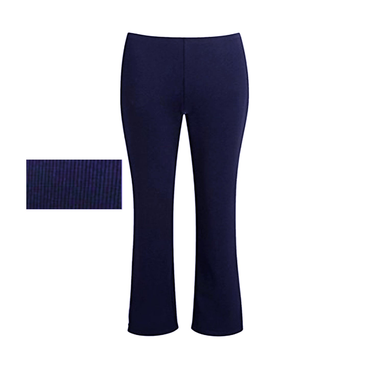 GIRLS SCHOOL TROUSER PULL ON FINELY RIBBED ELASTICATED WAIST BOOTLEG BOTTOM PANT