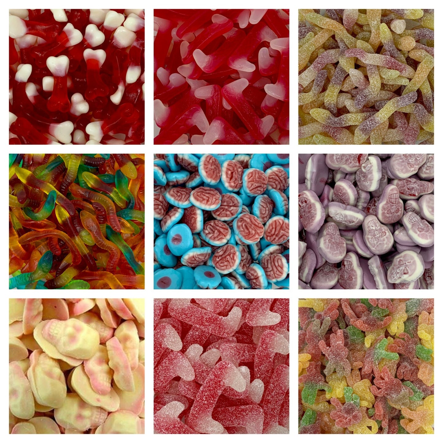 HALLOWEEN HORROR SCARY SWEETS PARTY BAGS RETRO SWEETS PICK N MIX SKULLS