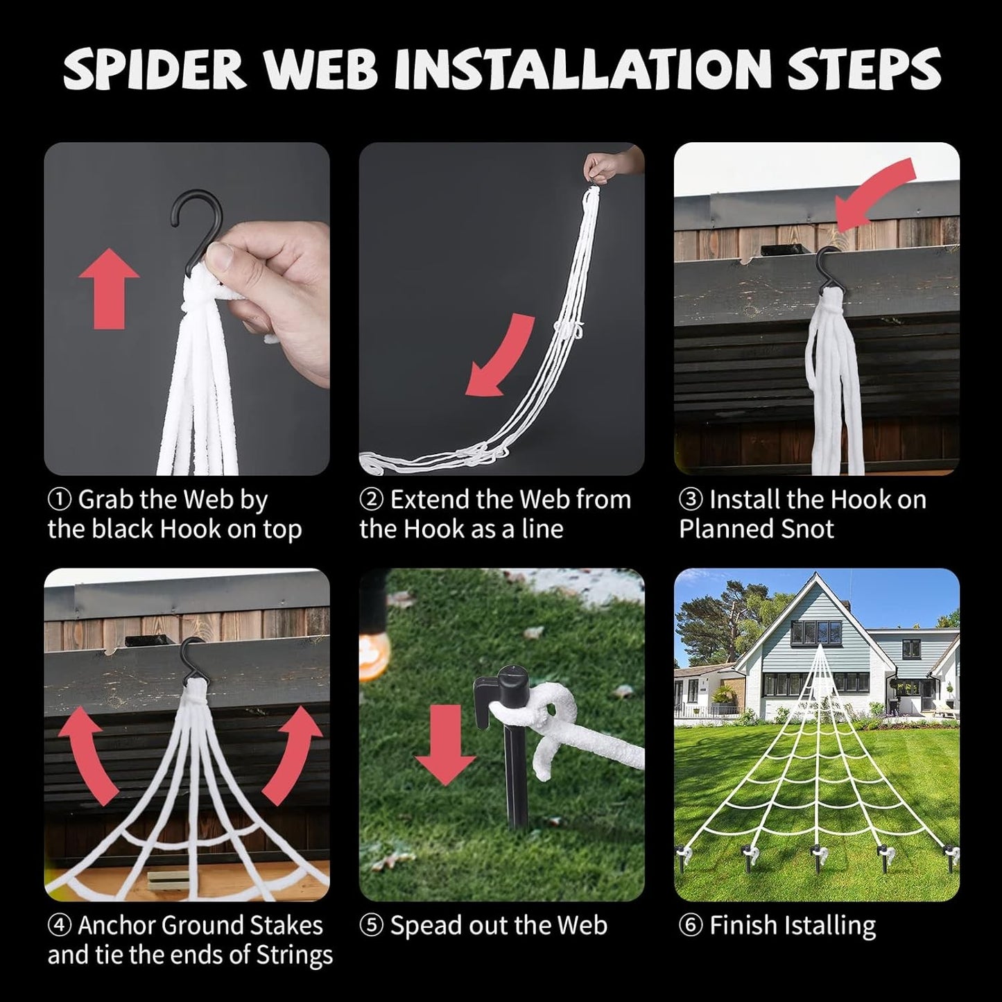 Halloween Decoration Giant Spider Web Party Props Decor Outdoor Fancy Dress 22FT