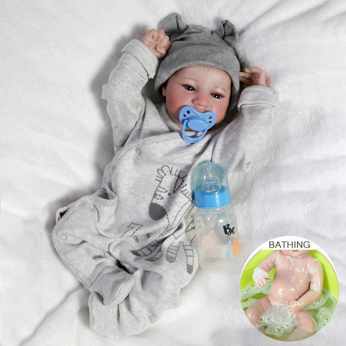 Lifelike Full Vinyl Silicone Body Boy Doll Reborn Newborn Baby Dolls Handmade