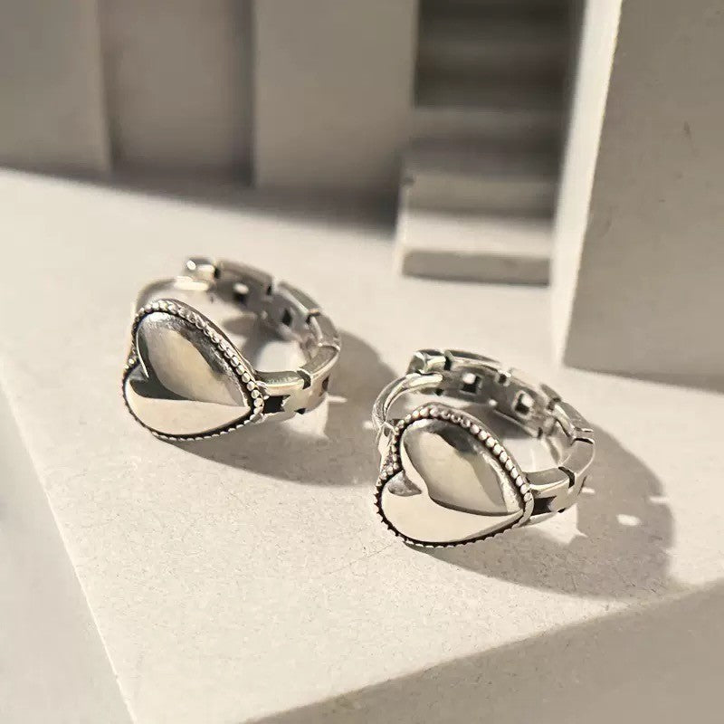 925 Sterling Silver Vintage Heart Hoop Earrings Jewellery Women Girls Gift UK