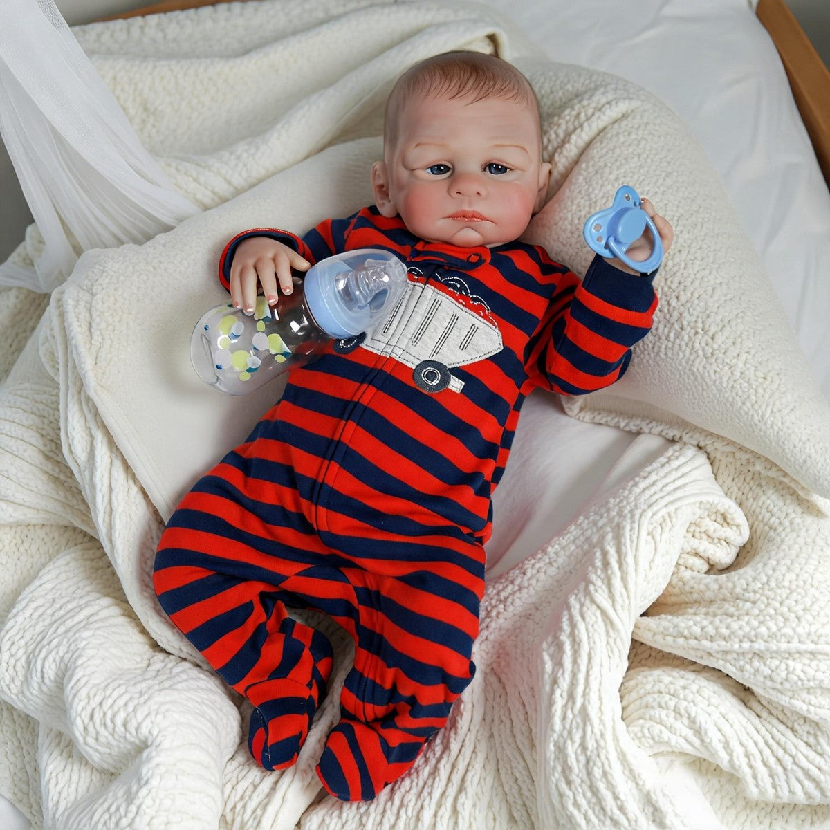 18inch Lifelike Reborn Dolls Vinyl Silicone Realistic Newborn Baby Boy Doll Gift
