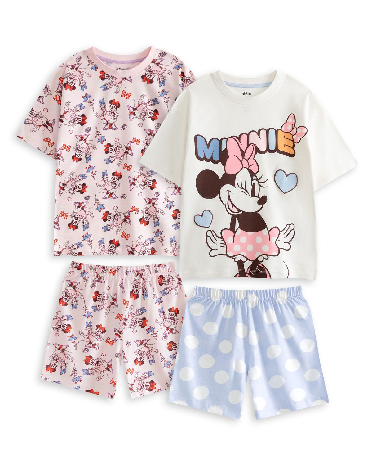 Disney Multi-Pack of 2 Short Sleeve Short Leg Pyjama Set | Girls Multicoloured |