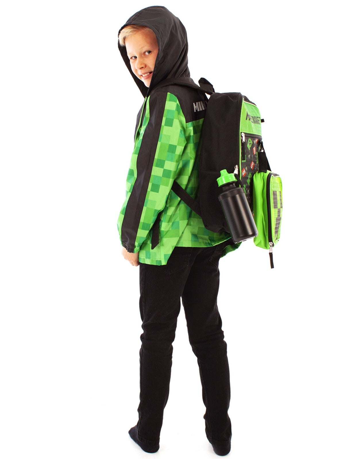 Minecraft 5 Piece Backpack Set | Boys Black Gaming | Official Merch