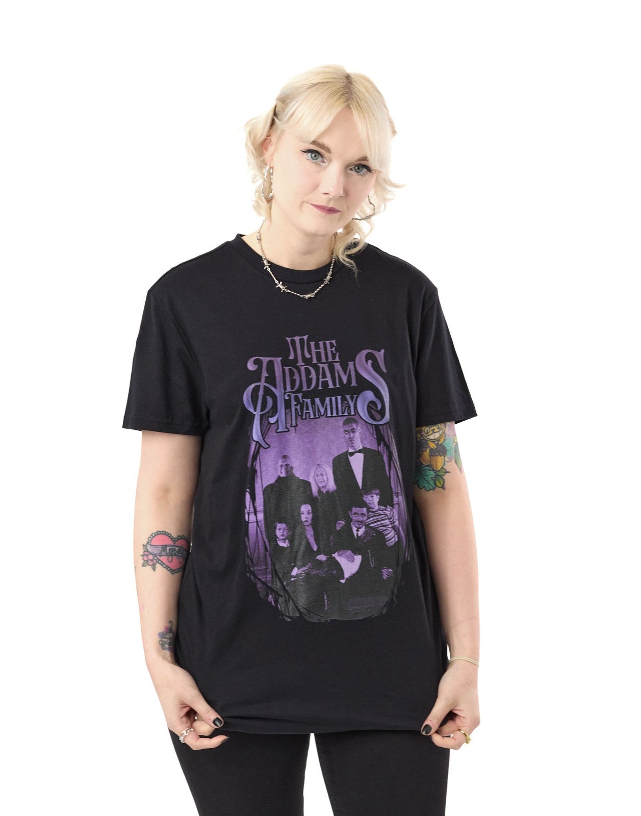The Addams Family Short Sleeved T-Shirt | Unisex Black | Official Merch