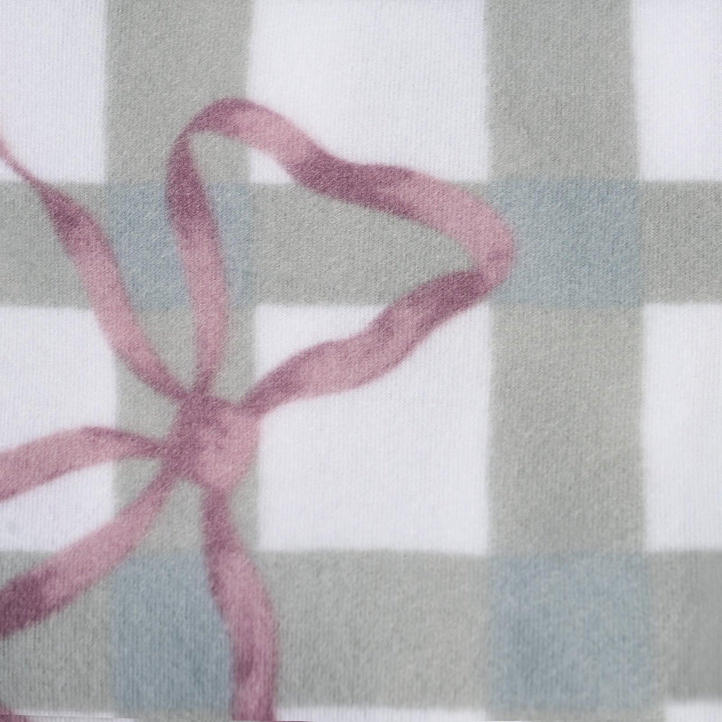 OHS Bow Gingham Throw Soft Blanket Polar Fleece Lightweight Bedspread
