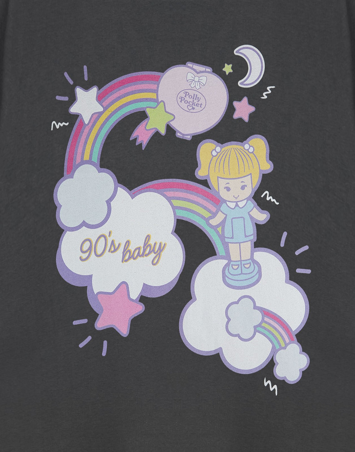 Polly Pocket Short Sleeved T-Shirt | Womens Charcoal | Official Merch