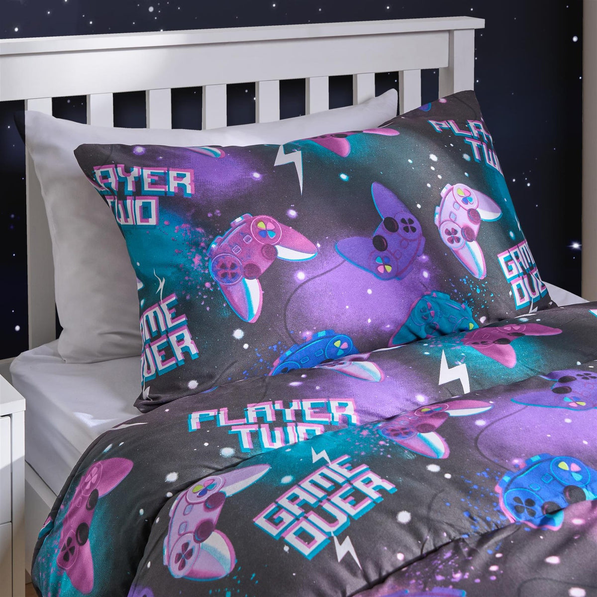 Gaming Coverless 10.5 Tog Duvet Set Single Bed Quilted Kids Gamer Pillowcase