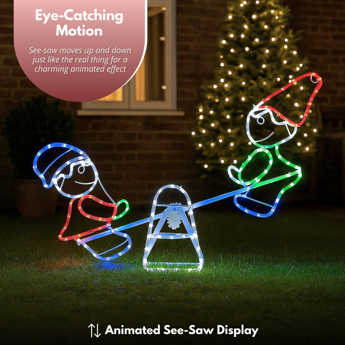 Christmas LED Rope Light Decoration See Saw Multicoloured Indoor Outdoor Xmas