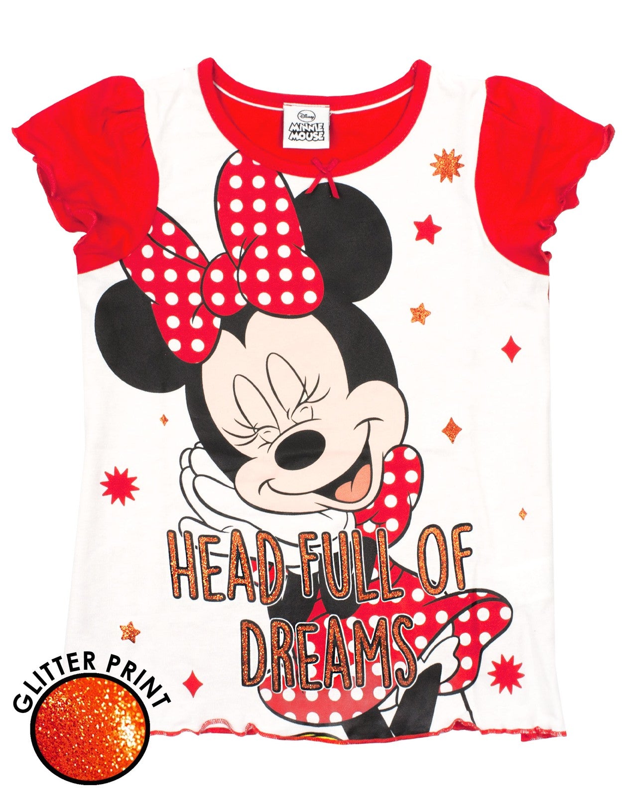 Disney Short Sleeve Short Leg Pyjama Set | Girls Red | Official Merch
