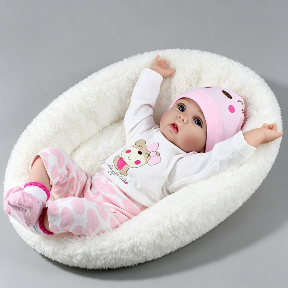 22" Reborn Baby Dolls Vinyl Silicone Realistic Newborn Girl Doll Lifelike Gift