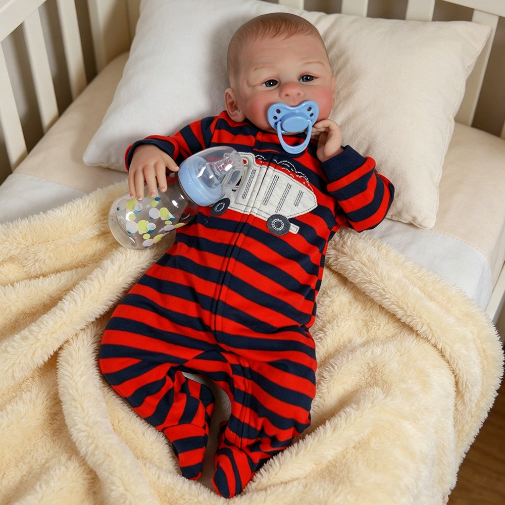Real Reborn Baby Dolls Vinyl Silicone Handmade Realistic Newborn Boy Doll Gift