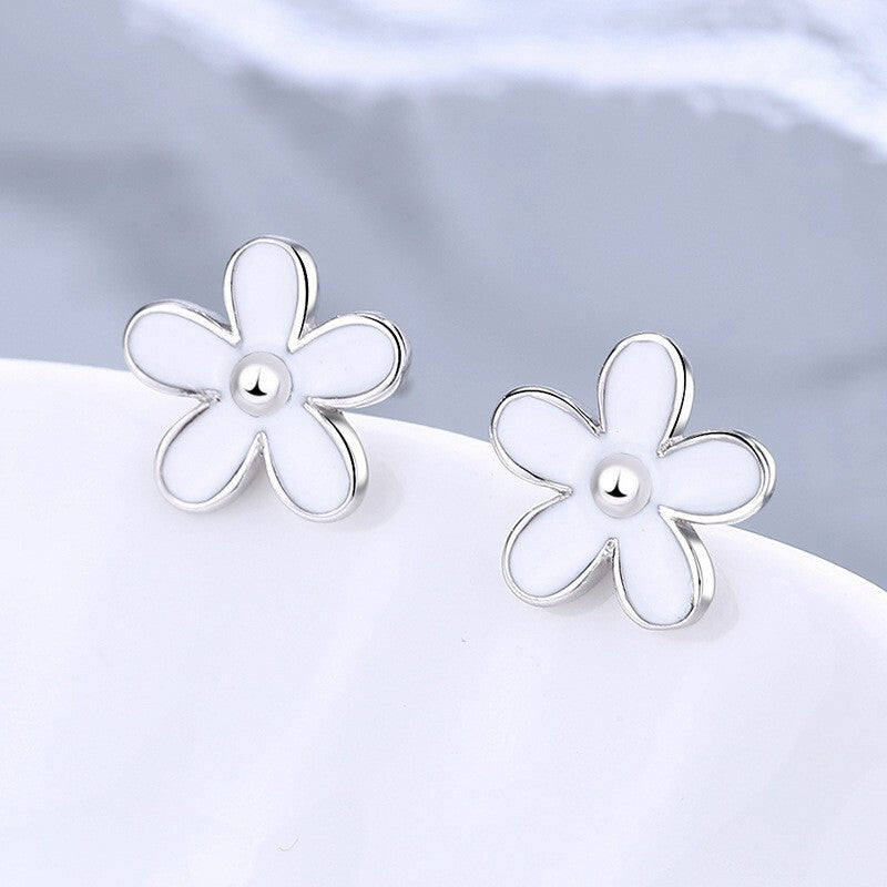 925 Sterling Silver Lovely Flower Beauty Stud Earrings Women Jewellery Gift