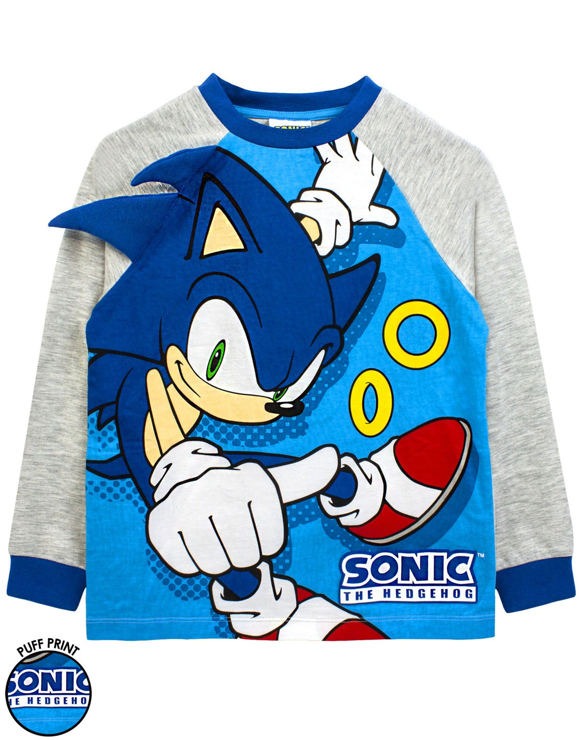 Sonic the Hedgehog Long Sleeve Long Leg Pyjama Set | Unisex Kids Blue | Official