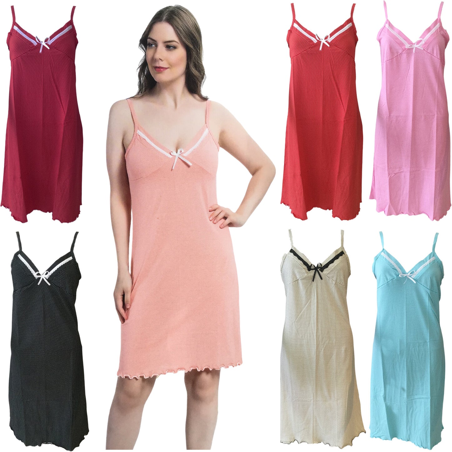 LADIES SOFT COTTON NIGHT WEAR DRESS WOMENS NIGHTIE SHIRT PJ PYJAMAS CHEMISE TOPS