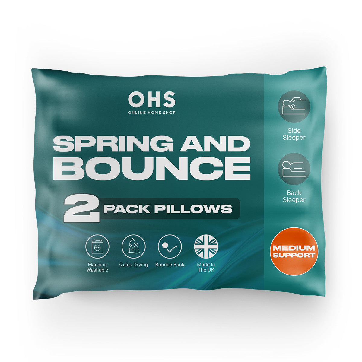 OHS Essentials Pillows Spring and Bounce 2 or 4 Pack Medium Support Pillow