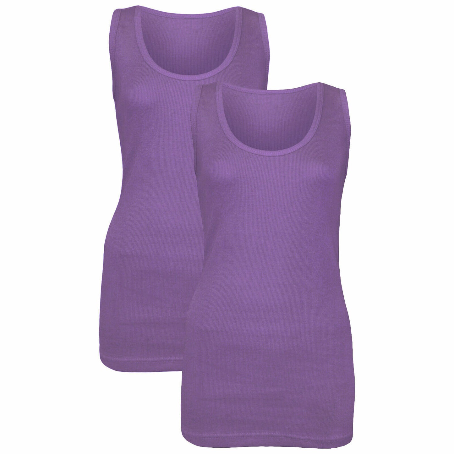 NEW LADIES WOMENS PLAIN SUMMER STRETCHY RIBBED CASUAL TOP T SHIRT MUSCLE VEST