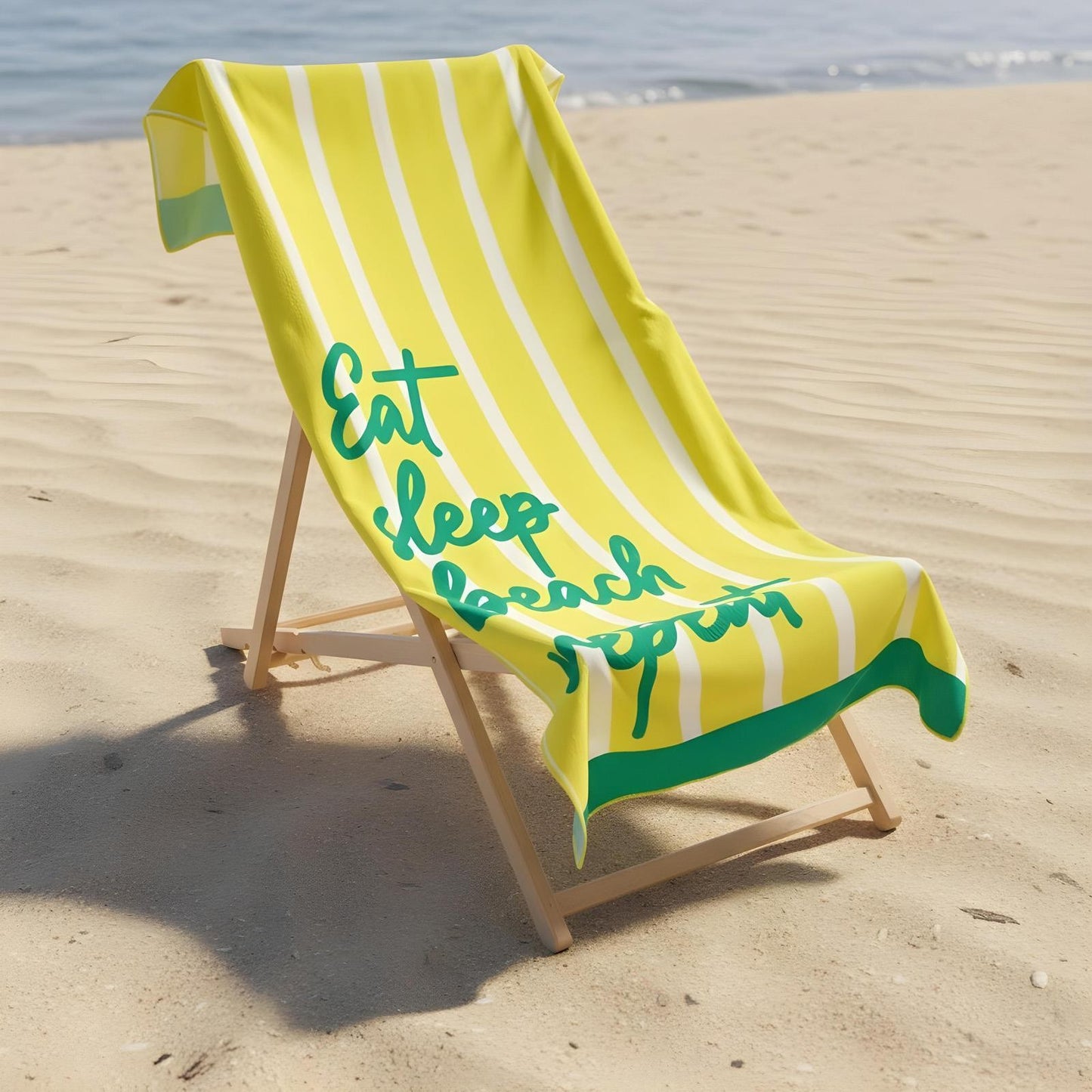 OHS Slogan Beach Towel Printed Quick Dry Summer Travel Microfibre Absorbent Swim