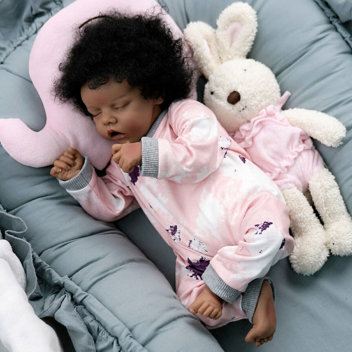 Realistic Reborn Dolls African American Black Newborn Girl Dark Skin Babies Doll