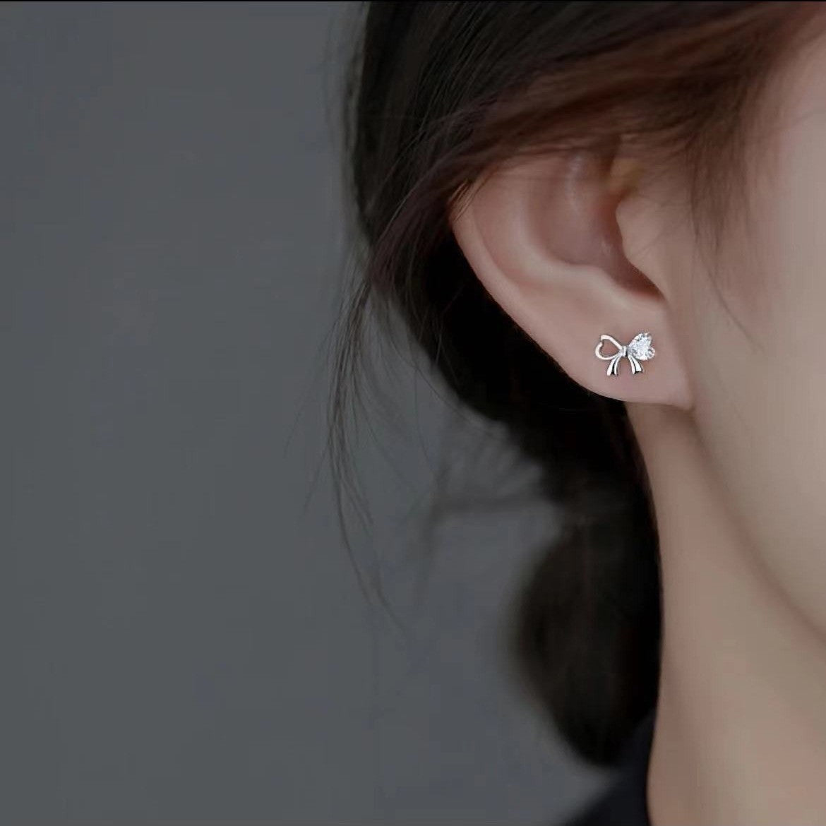 925 Sterling Silver Crystal Bow Stud Earrings Jewellery Women Girls Gift UK