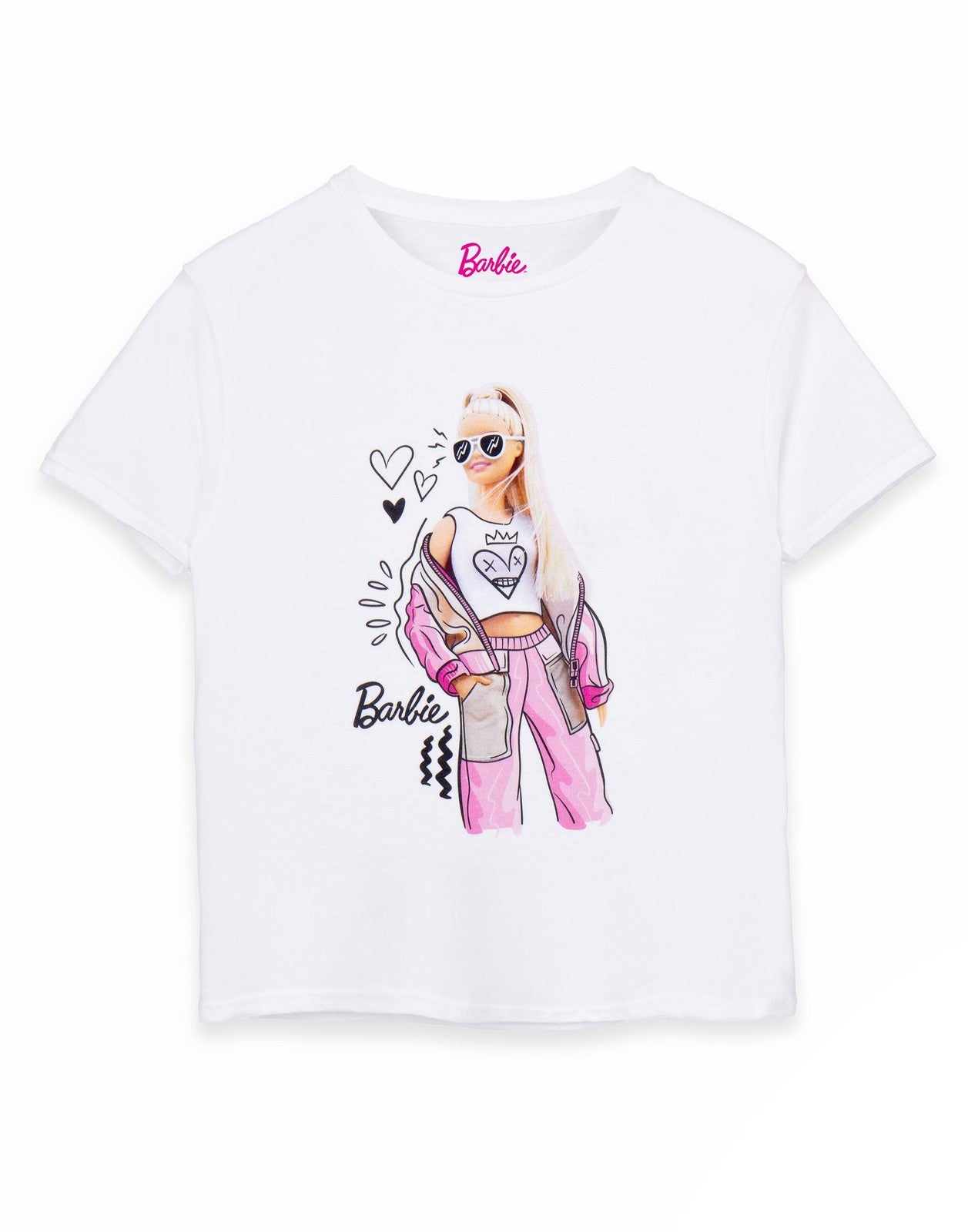 Barbie Short Sleeved T-Shirt | Girls White | Official Merch