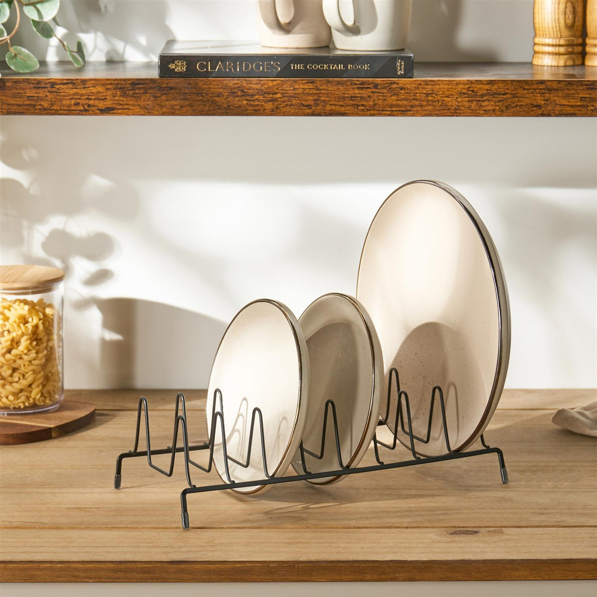 OHS Plate Holder Organiser Storage Dish Drainer Kitchen Drying Rack Metal Frame