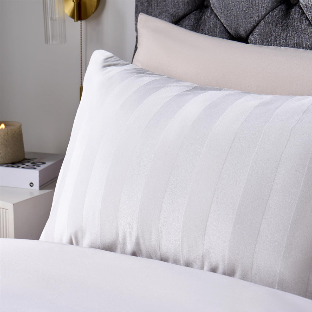 OHS Velvet Stripe Duvet Cover with Pillowcase Cosy Bedding Set