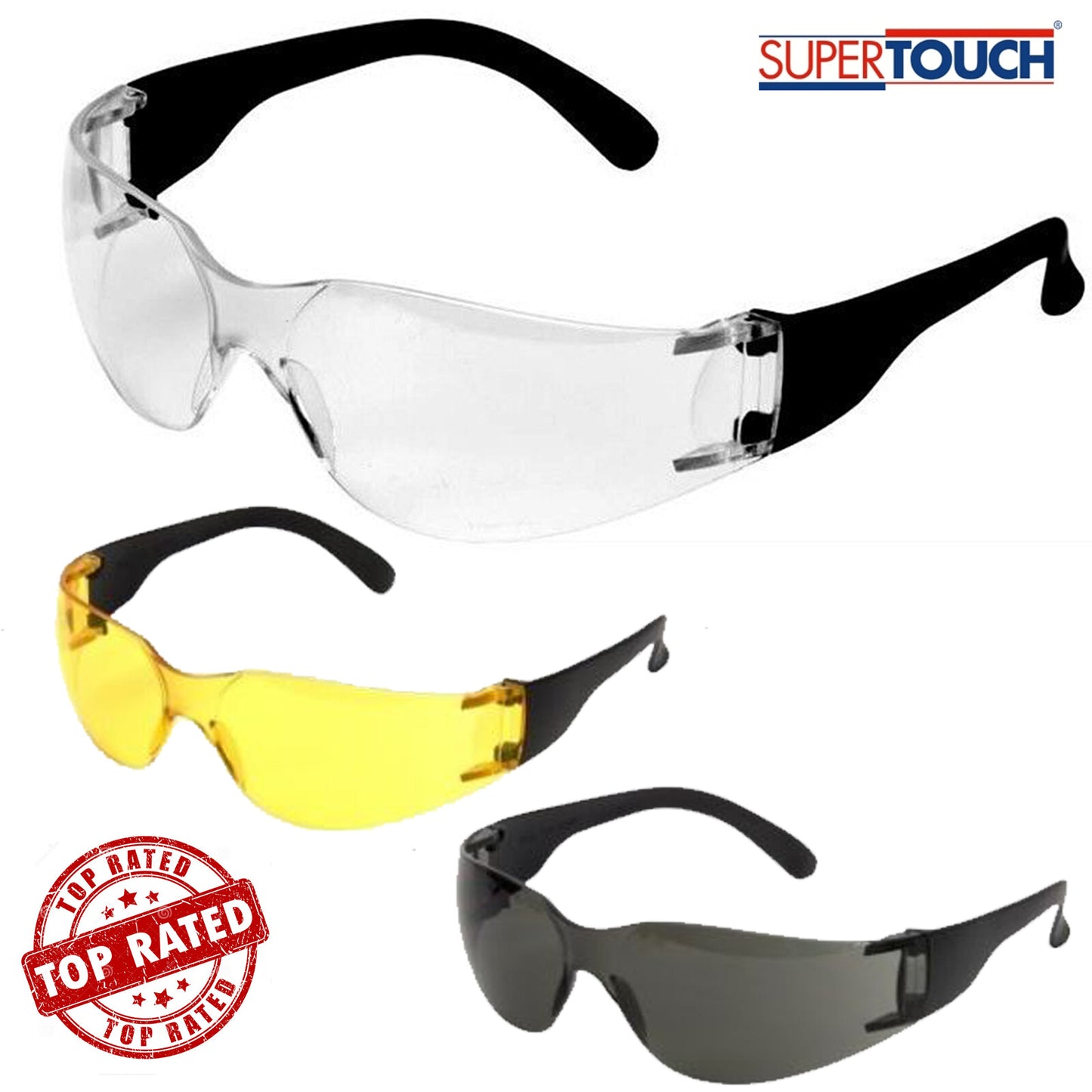 Top Quality Super Touch Safety Glasses Specs Spectacles EN166 Anti-Scratch Lens
