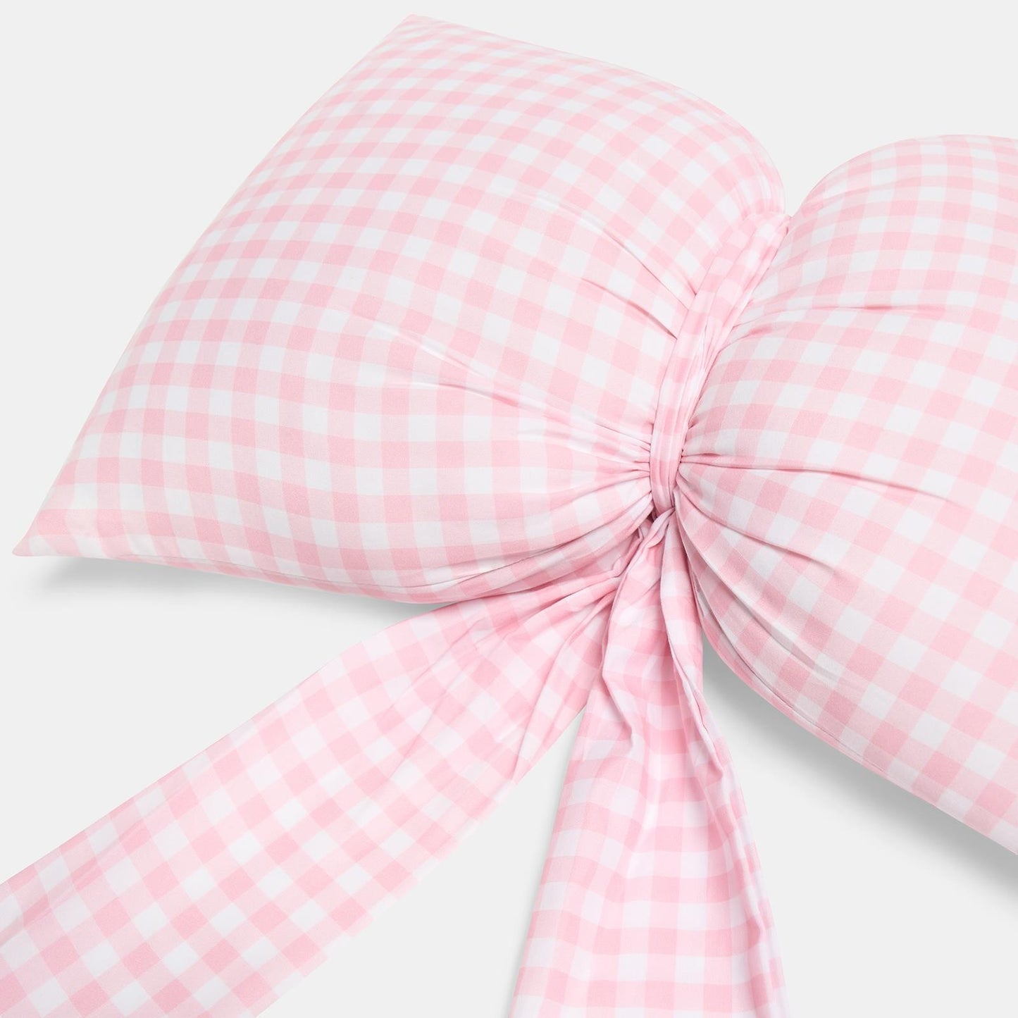 OHS Bow Shaped Cushion Decorative Filled Gingham Scatter Throw Pillow