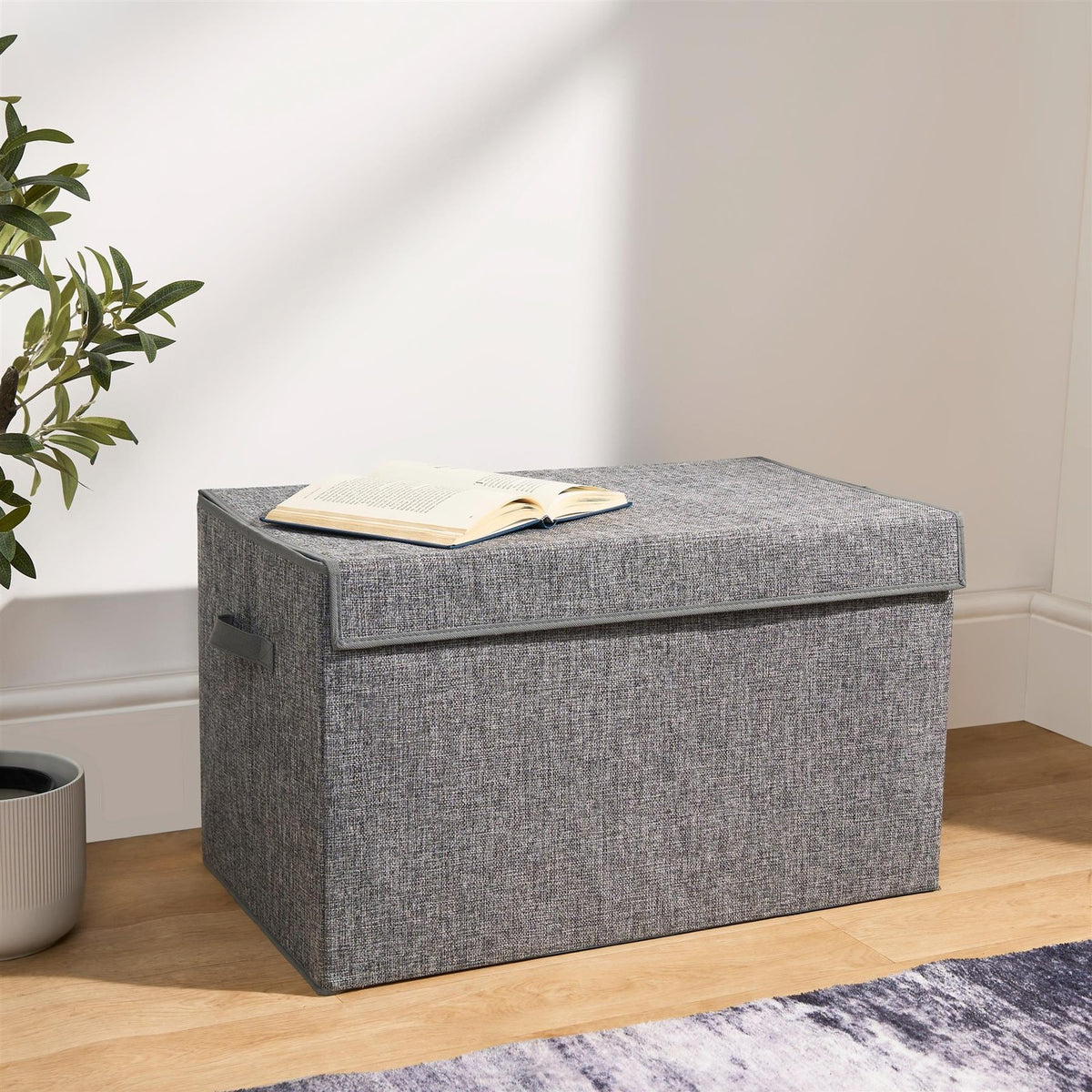 OHS Plain Storage Box Large Folding Collaspsible Space Saving Organiser with Lid