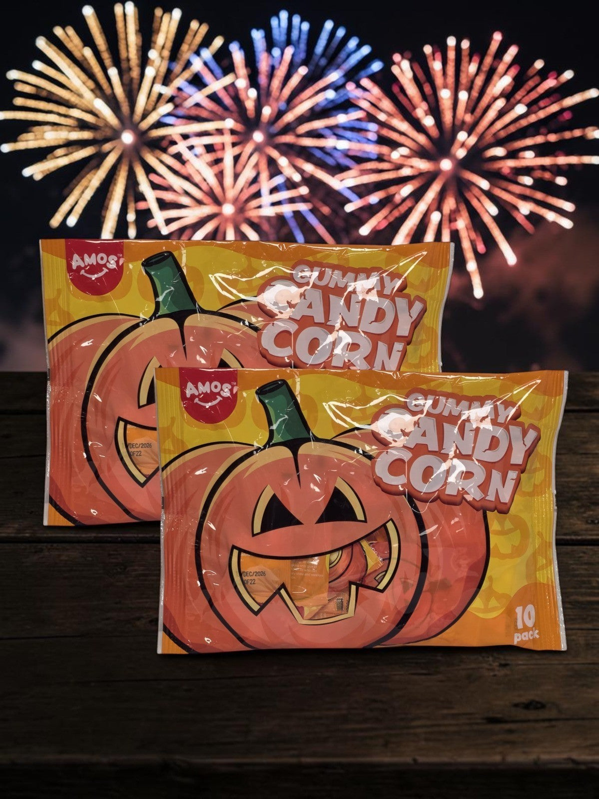 AMOS Gummy Candy Corn Halloween Sweets 10 Pack Trick or Treat Single or 2 Bags