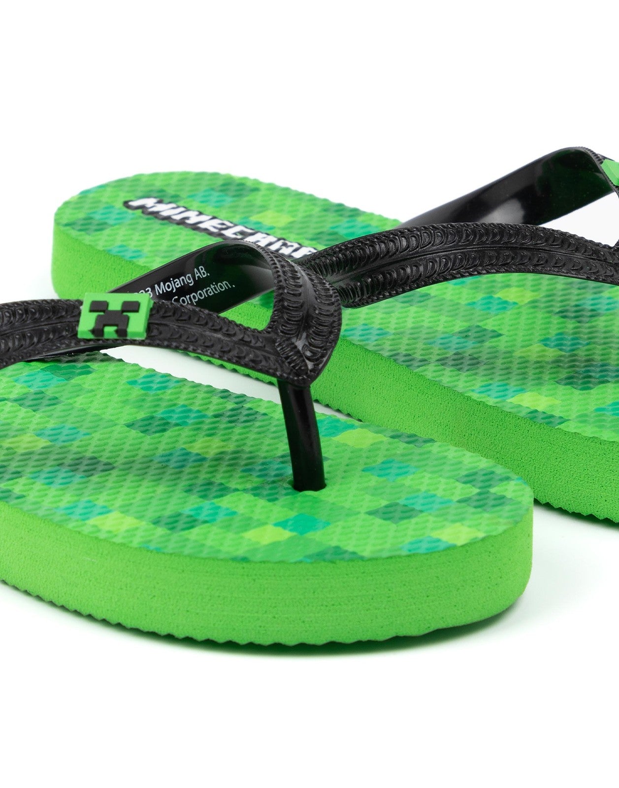 Minecraft Flip Flops | Unisex Kids Green Gaming | Official Merch