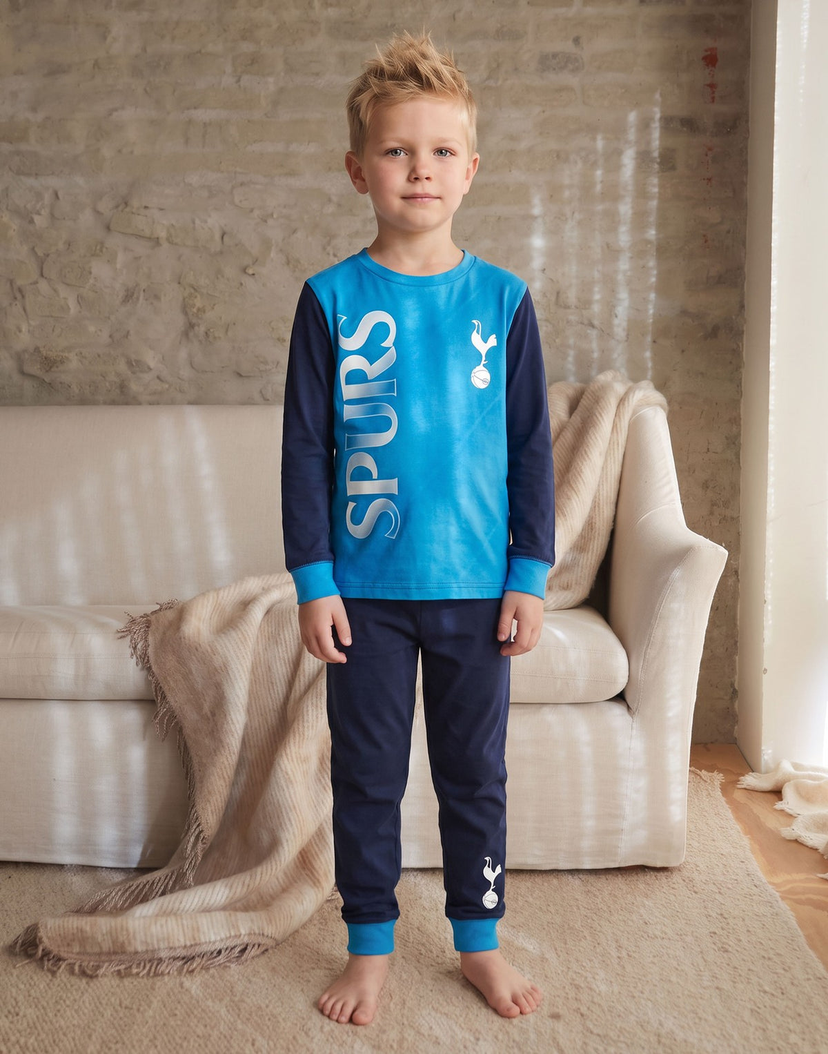 Tottenham Hotspur Long Sleeve Long Leg Pyjama Set | Boys Blue | Official Merch