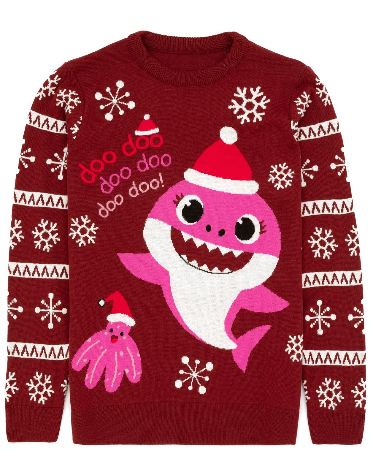 Baby Shark Christmas Jumper | Womens Red | Official Merch