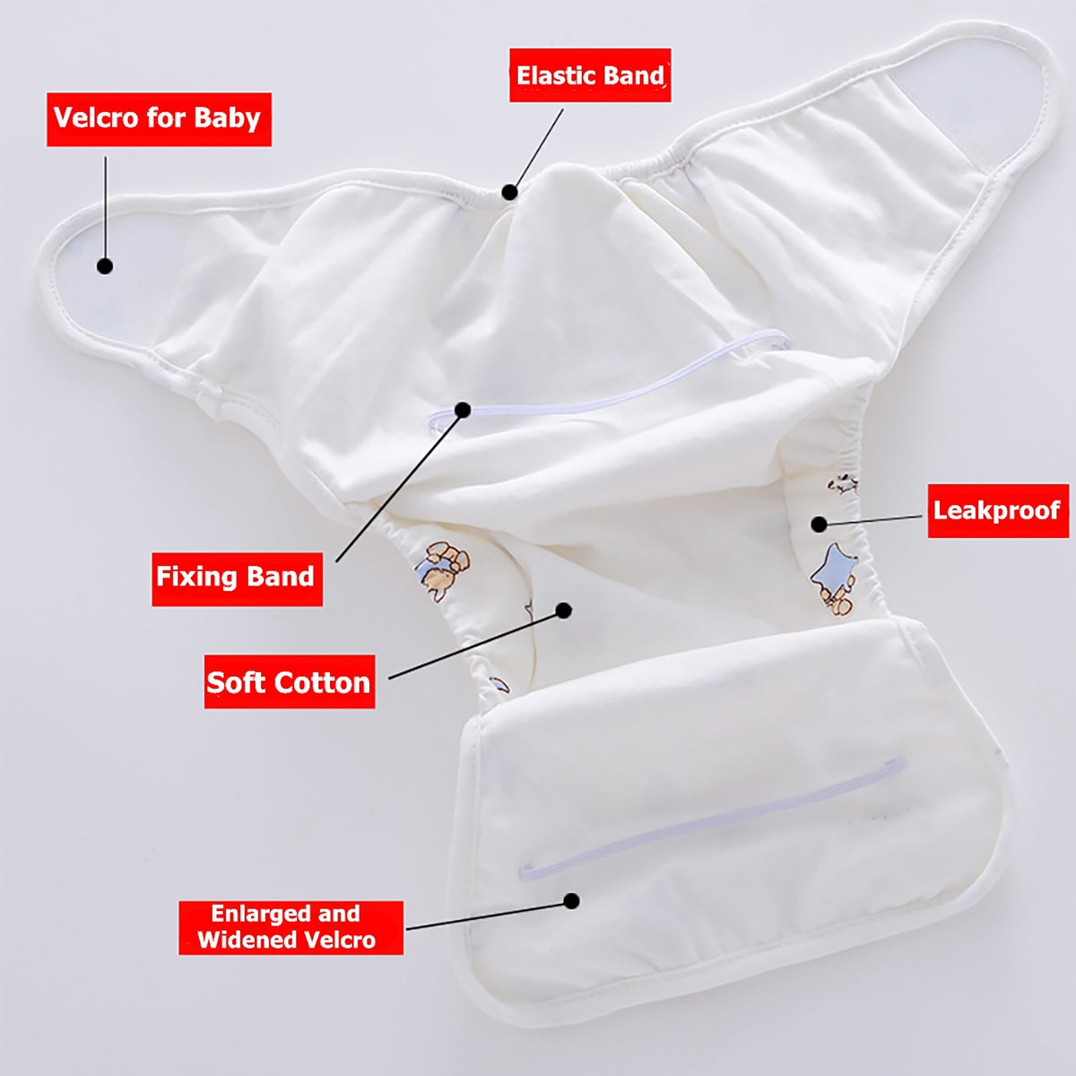4PC Cloth Diaper+Magnetic Dummy+Bottle+Clip Set for Reborn Baby Dolls Accessory