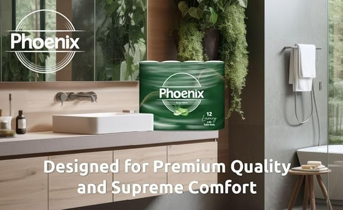 Phoenix Soft Aloe Vera Fragranced Luxury Toilet Rolls Bulk Buy - Quilted White 3