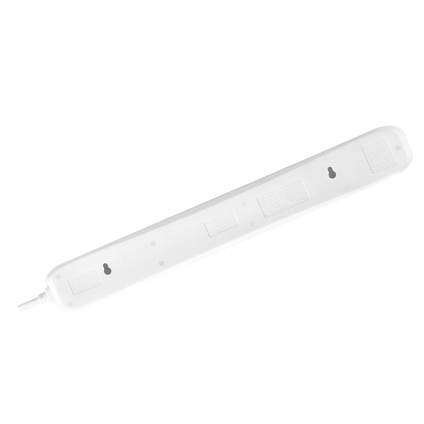 Masterplug 6 Socket Gang Extension Lead with 2 USB Ports 1m Cable 13A White