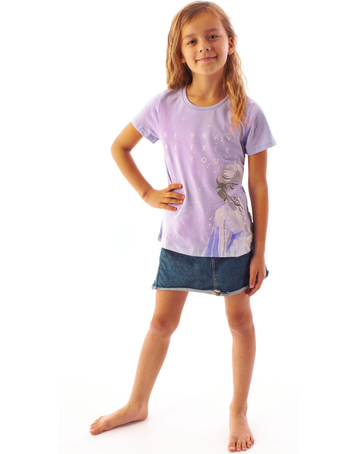 Disney Short Sleeved T-Shirt | Girls Purple | Official Merch