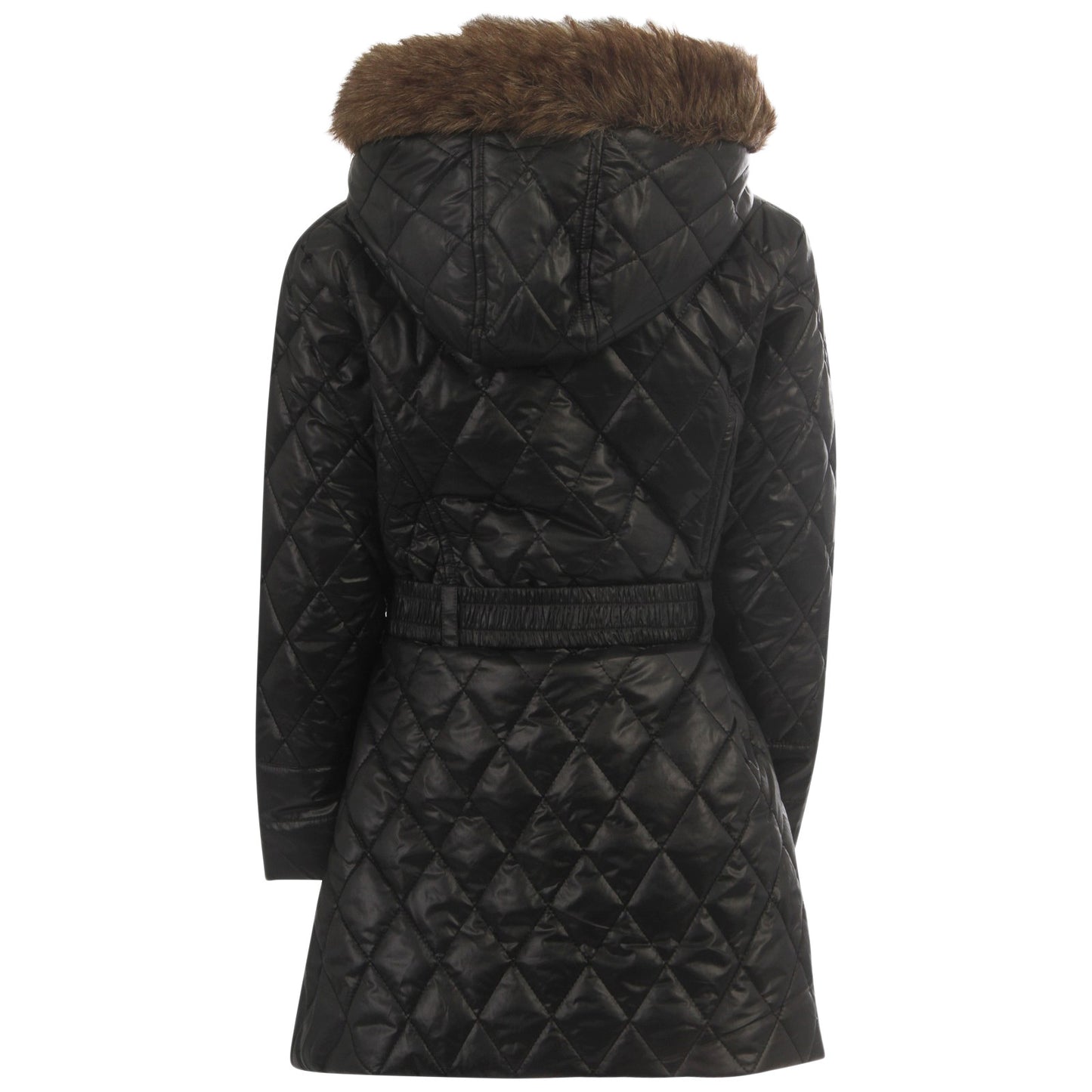 GIRLS JACKET KIDS PADDED FUR HOODED PUFFER QUILTED WARM WINTER PUFFA PARKA COAT
